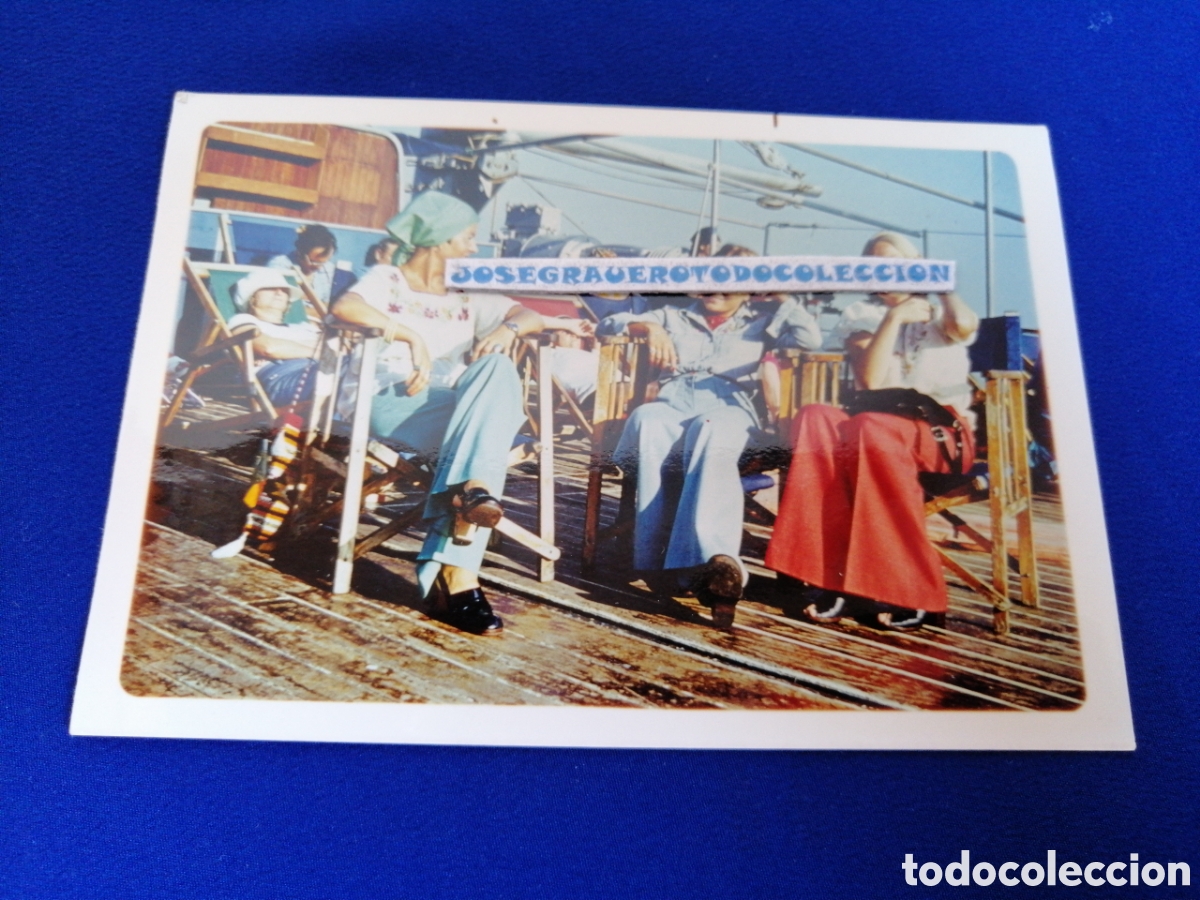 Antique Photography: MODELOS EN EL BARCO - ITALIA A&Ntilde;O 1974 FOTOGRAF&Iacute;A ANTIGUA