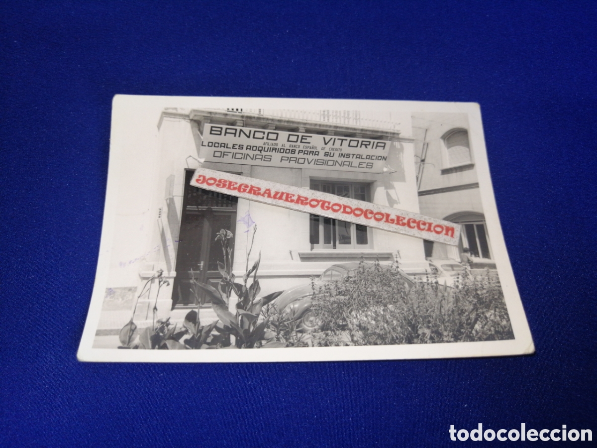 Alte Fotografie: BANCO DE VITORIA - OFICINAS PROVISIONALES FOTOGRAF&Iacute;A ANTIGUA SIGLO PASADO