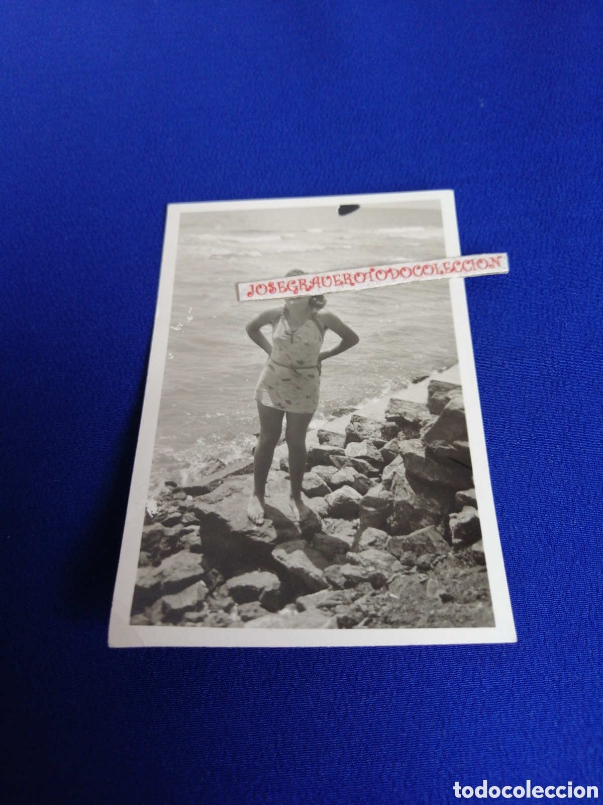 Antique Photography: PLAYA MODELO EN BA&Ntilde;ADOR A&Ntilde;O 1946 FOTOGRAF&Iacute;A ANTIGUA SIGLO PASADO