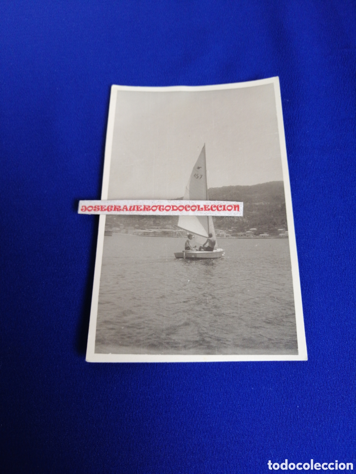 Antique Photography: BARCO DE VELA DEPORTIVA A&Ntilde;O 1948 FOTOGRAF&Iacute;A ANTIGUA SIGLO PASADO