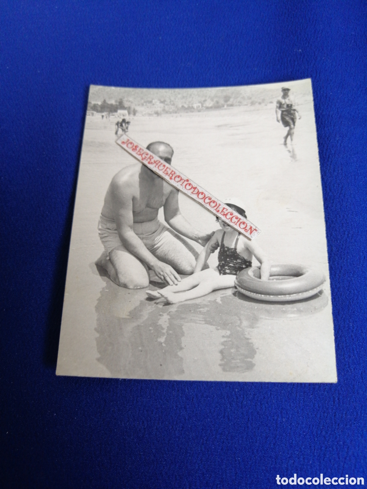 Antique Photography: PLAYA MODELOS NI&Ntilde;A CON FLOTADOR FOTOGRAF&Iacute;A ANTIGUA SIGLO PASADO SELLO FOTO RIAU (CASTELLON)