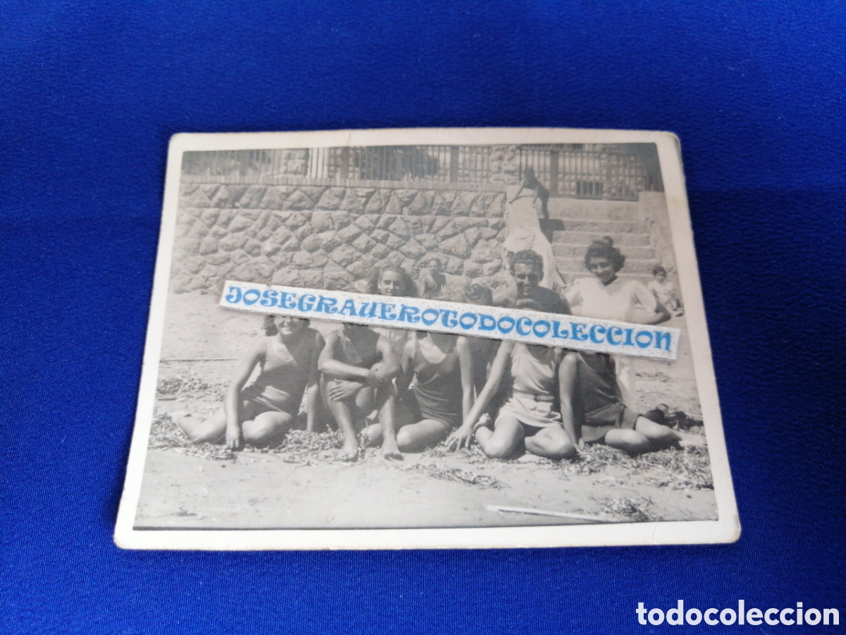 Antique Photography: PLAYA MODELOS EN BA&Ntilde;ADOR POSANDO FOTOGRAF&Iacute;A ANTIGUA SIGLO PASADO