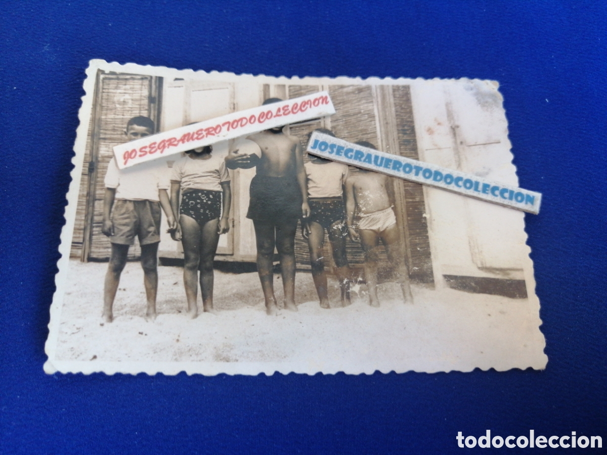 Fotografia antica: PLAYA NI&Ntilde;OS MODELOS FOTOGRAF&Iacute;A ANTIGUA SIGLO PASADO