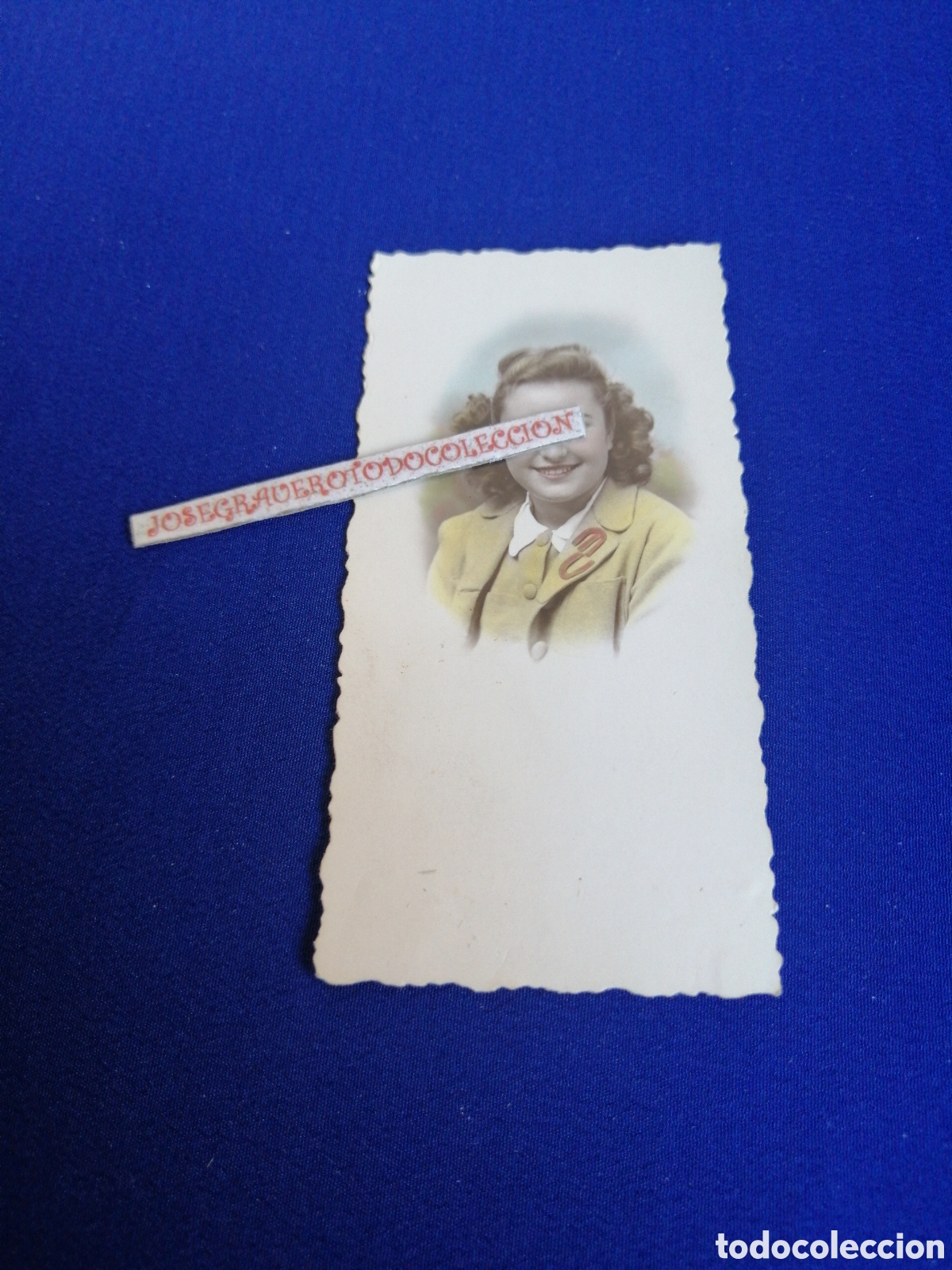 Antique Photography: MODELO POSANDO A&Ntilde;O 1942 SELLO FOTOGR&Aacute;FICO FOTO - COLOM (CASTELLON)