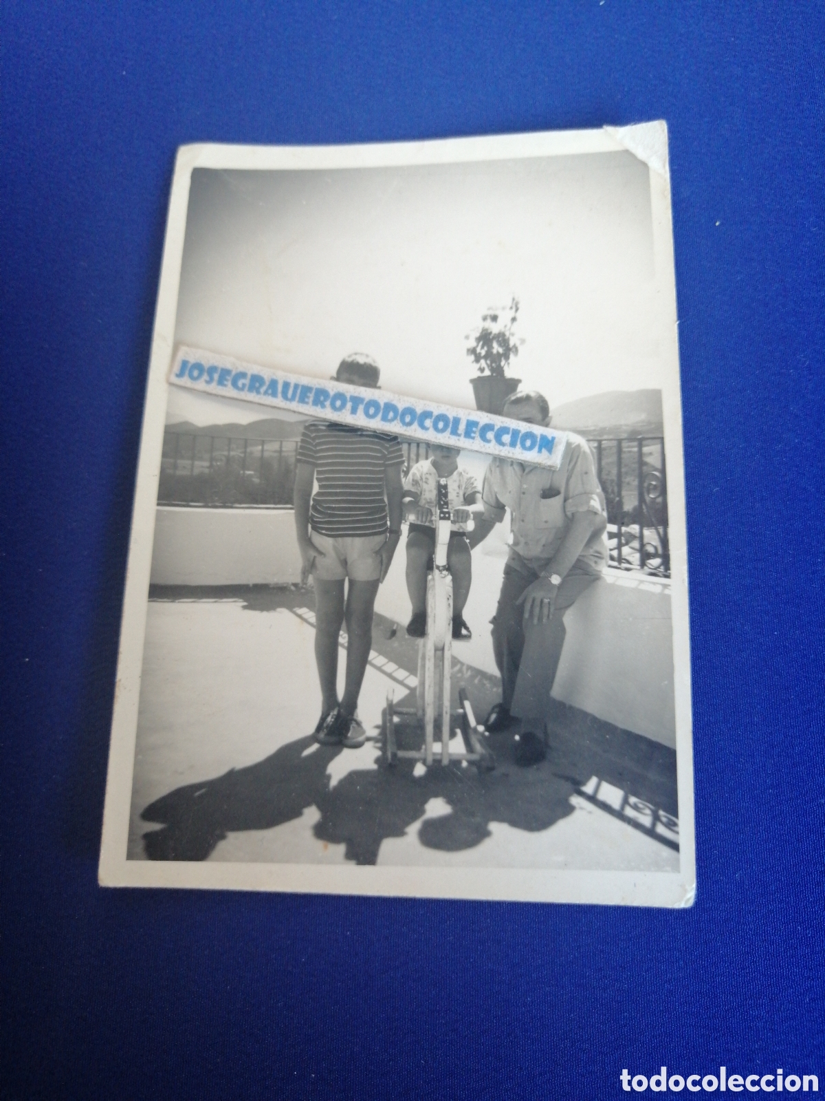 Fotografia antica: NI&Ntilde;OS MODELOS CON JUGUETE CABALLITO DE MADERA FOTOGRAF&Iacute;A ANTIGUA SIGLO PASADO