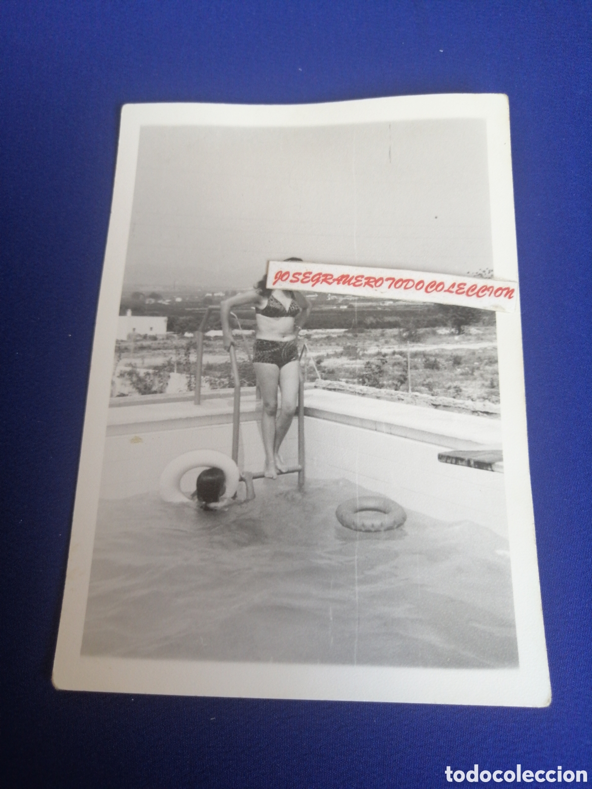 Antique Photography: PISCINA MODELO EN BA&Ntilde;ADOR A&Ntilde;O 1972 FOTOGRAF&Iacute;A ANTIGUA SIGLO PASADO