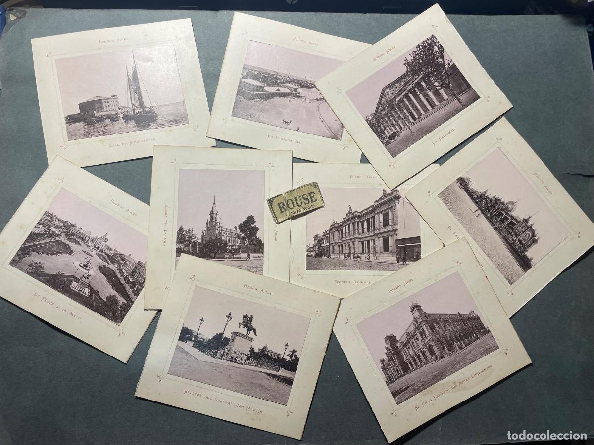 Fotografia antica: ARGENTINA - BUENOS AIRES , 9 FOTOGRAFIAS (ALBUMINAS ) S.XIX + 1 ROTA , MONTADAS SOBRE CARTULINA DE
