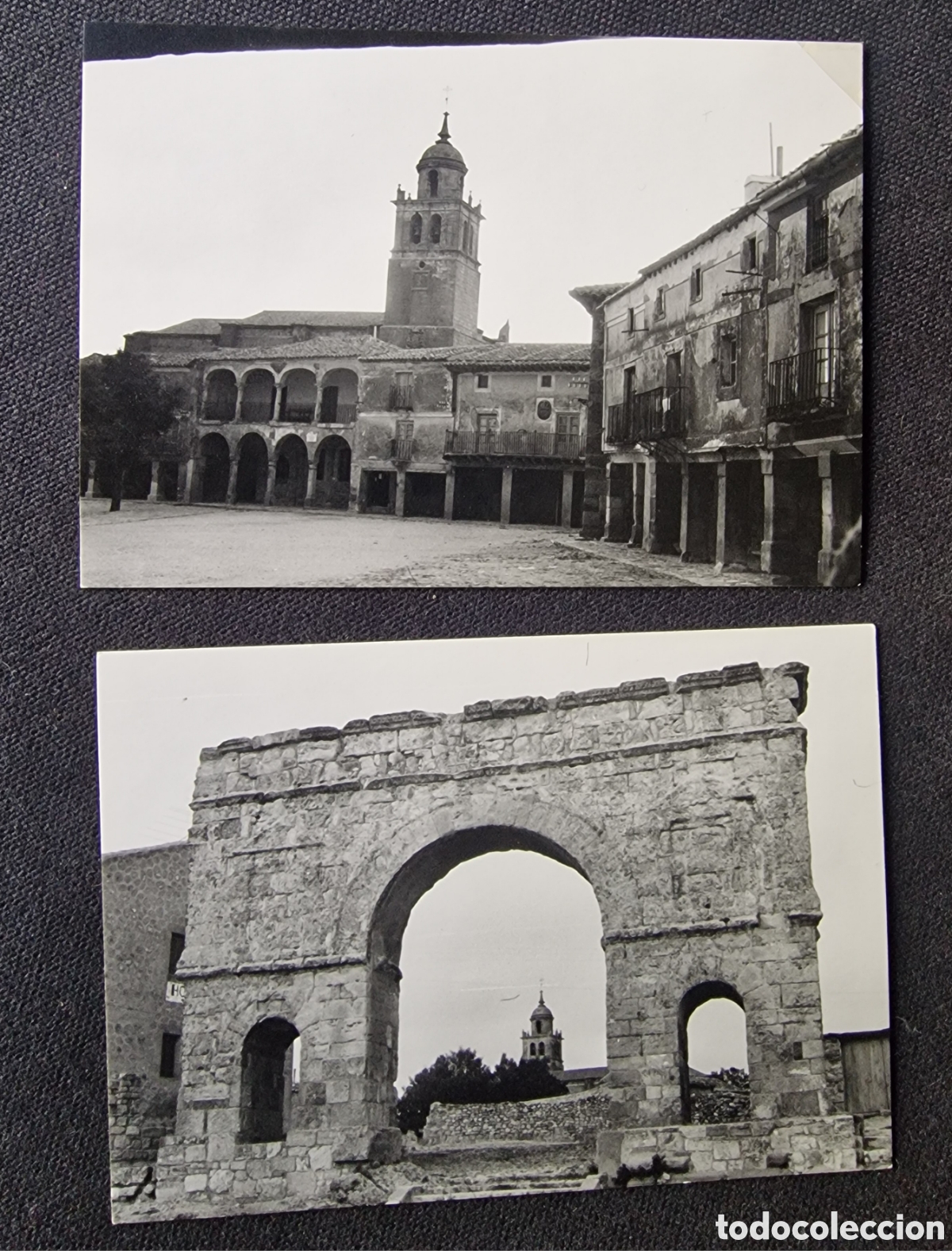 Antique Photography: 2 fotograf&iacute;as 1968 Medinaceli Soria Arco romano y plaza