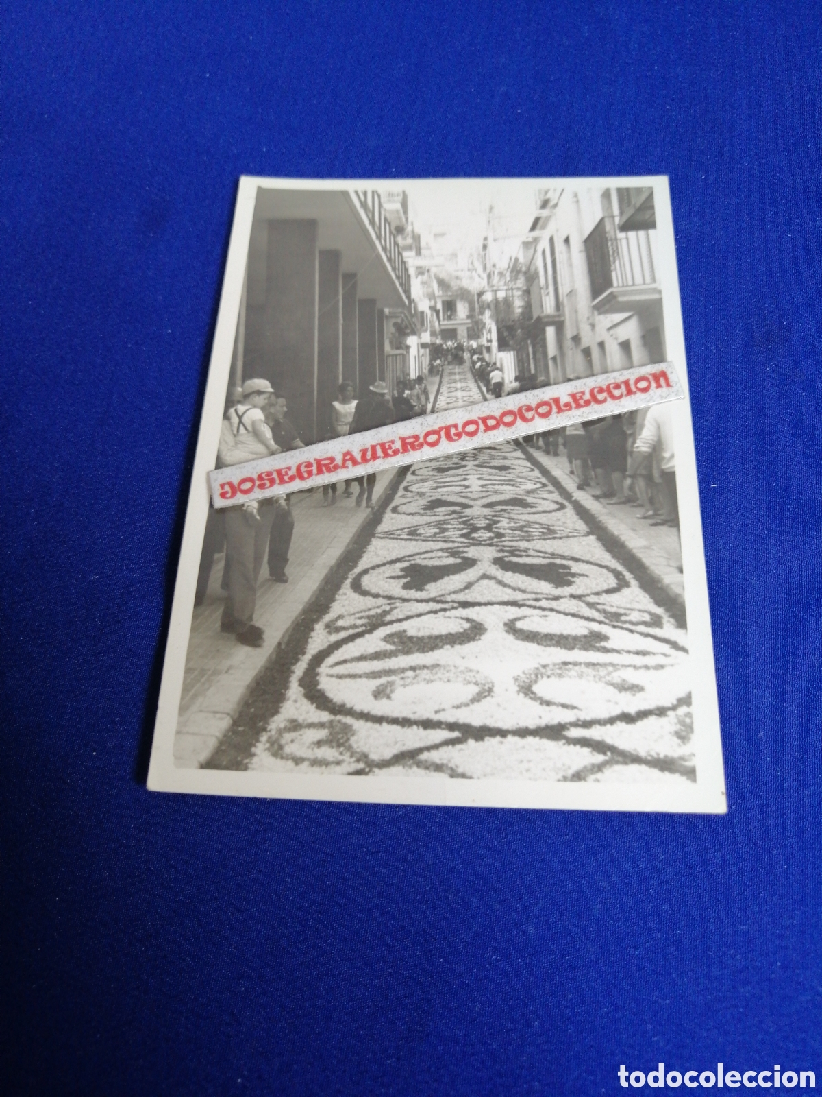Fotografia antiga: BARCELONA (SITGES) ALFOMBRA DE FLORES A&Ntilde;O 1966 FOTOGRAF&Iacute;A ANTIGUA SIGLO PASADO