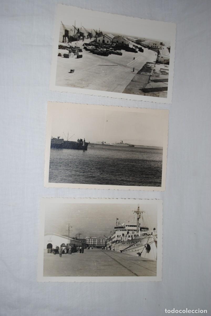 Fotografia antica: CADIZ , LOTE DE TRES FOTOS ANTIGUAS DEL MUELLE