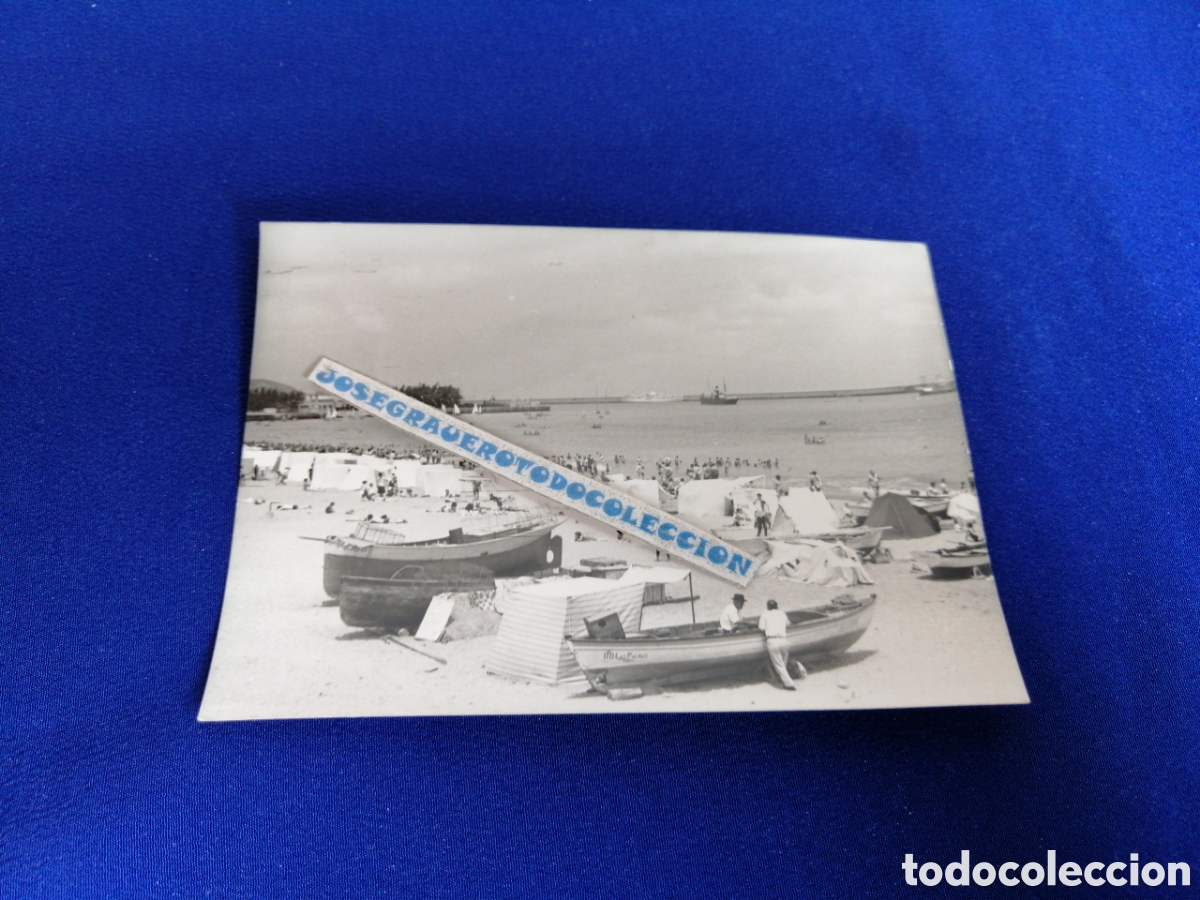Fotografia antiga: LAS PALAMAS DE GRAN CANARIA - PLAYA DE LAS ALCARAVANERAS FOTOGRAF&Iacute;A ANTIGUA SIGLO PASADO