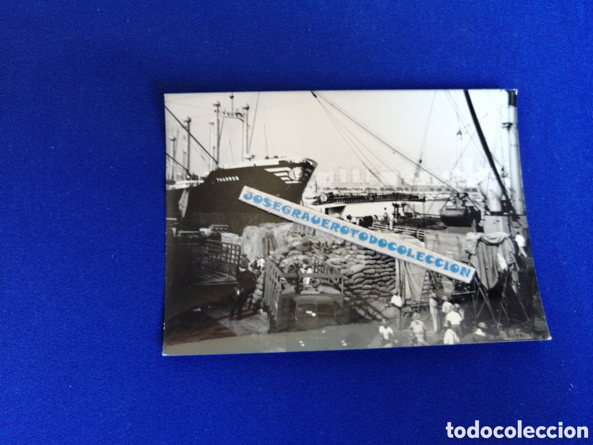 Antique Photography: TENERIFE PUERTO - PORTUARIOS TRABAJANDO - BARCO THARROS FOTOGRAF&Iacute;A ANTIGUA SIGLO PASADO