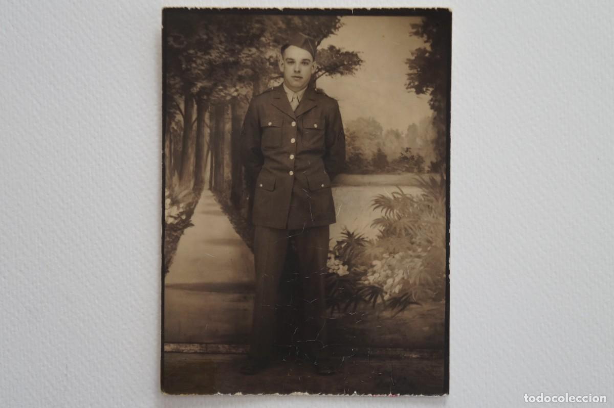 Fotografia antica: Fotomat&oacute;n antiguo en blanco y negro. Soldado EE.UU. A&ntilde;os 40.