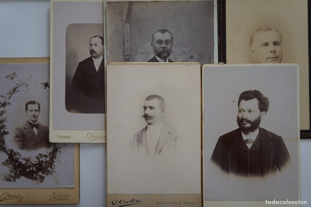 Fotografia antica: Lote de 6 fotograf&iacute;as antiguas en blanco y negro. Cabinet Card. Retratos de hombres. Francia.