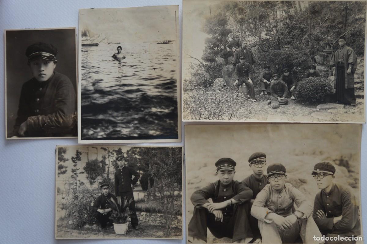 Fotografia antica: Lote de 5 fotograf&iacute;as antiguas en blanco y negro. Retratos de soldados japoneses.