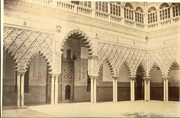 Antique Photography: LEYGONIER - patio de las Doncellas, Alc&aacute;zar de Sevilla