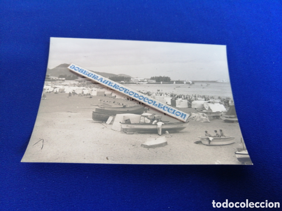 Antique Photography: LAS PALMAS DE GRAN CANARIA PLAYA DE LAS ALCARAVANERAS - BARCAS - FOTOGRAF&Iacute;A ANTIGUA SIGLO PASADO