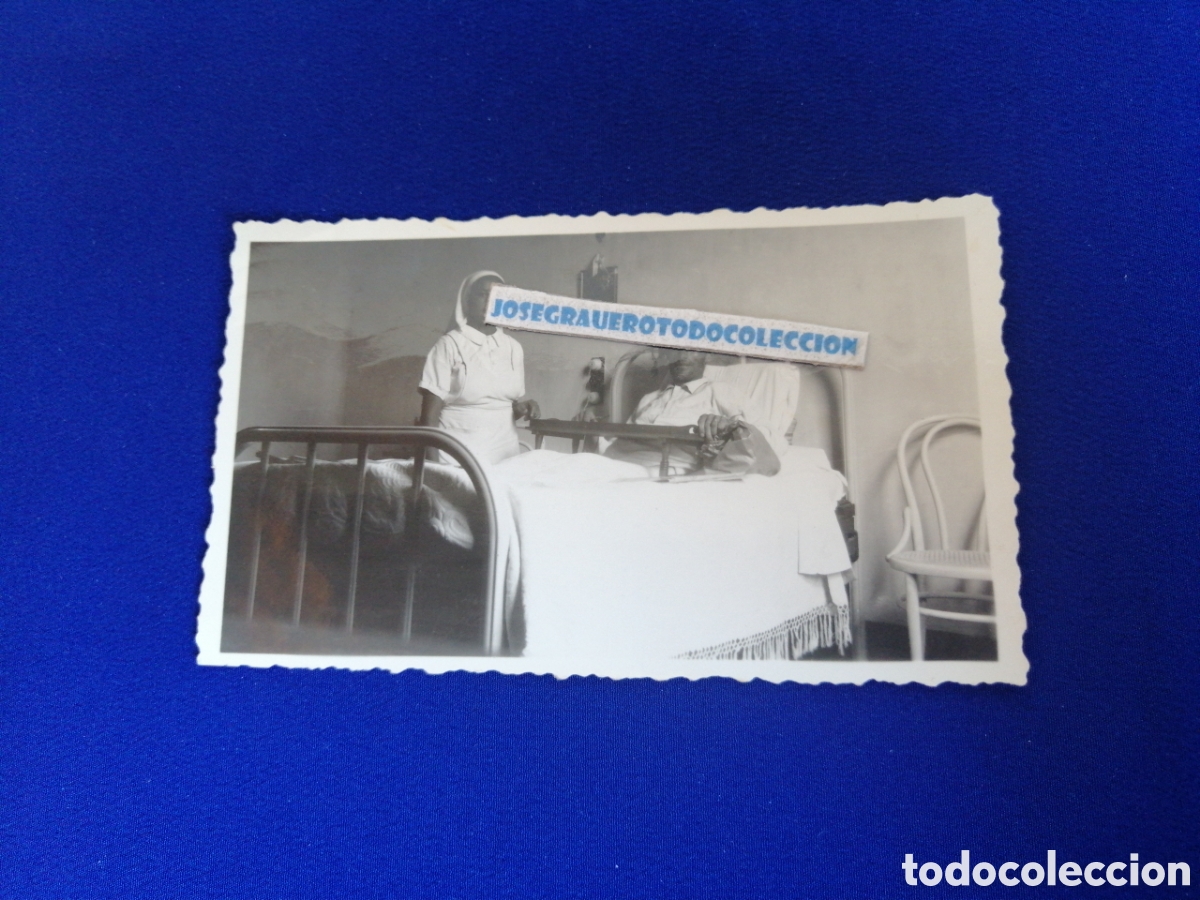 Antique Photography: ENFERMERA HOSPITAL CON PACIENTE A&Ntilde;O 1935 FOTOGRAF&Iacute;A ANTIGUA SIGLO PASADO