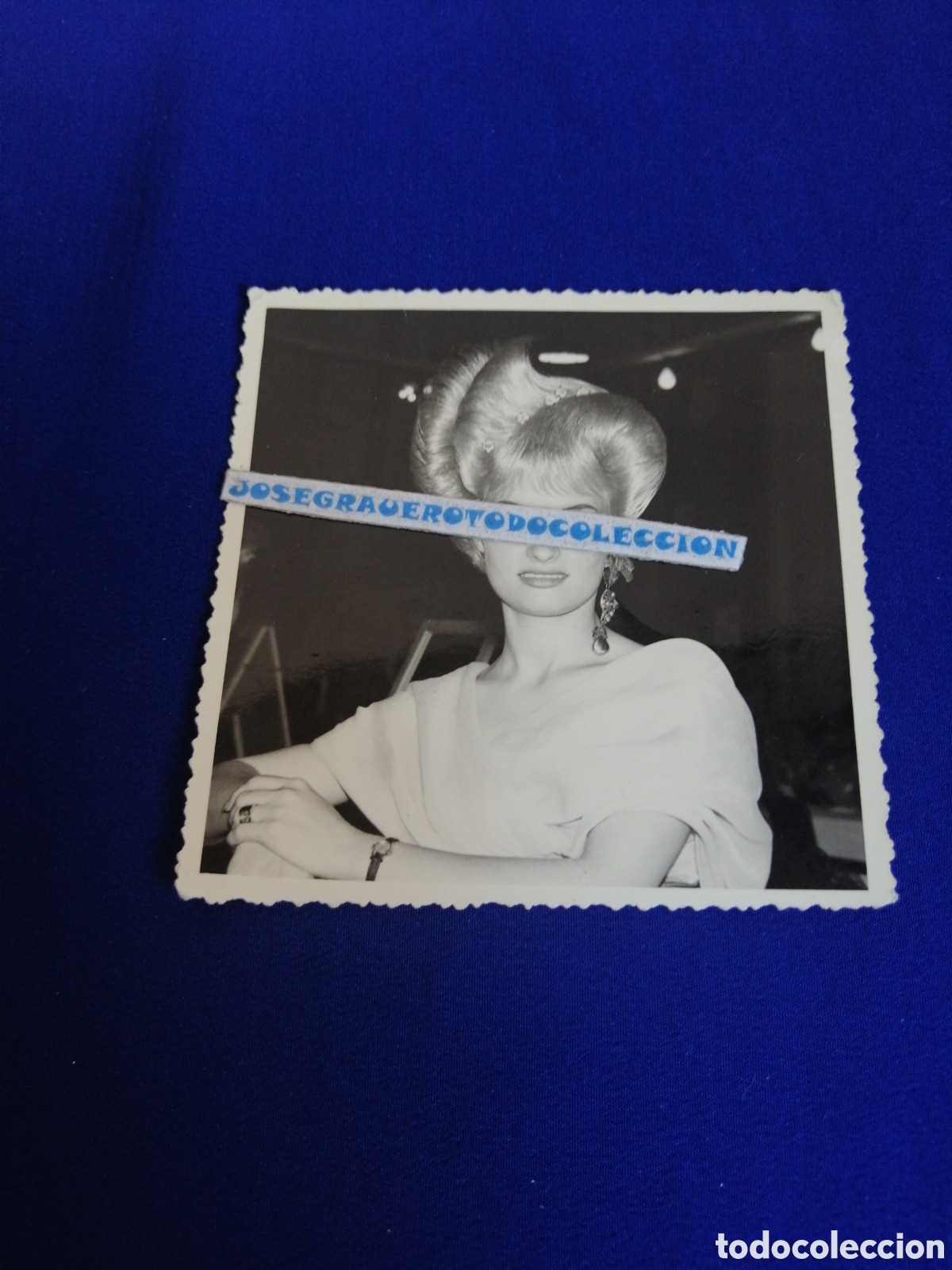 Fotografia antica: MODELO PEINADO ART&Iacute;STICO CONCURSO PEINADOS FOTOGRAF&Iacute;A ANTIGUA SIGLO PASADO SELLO PHOTO DESMAREZ