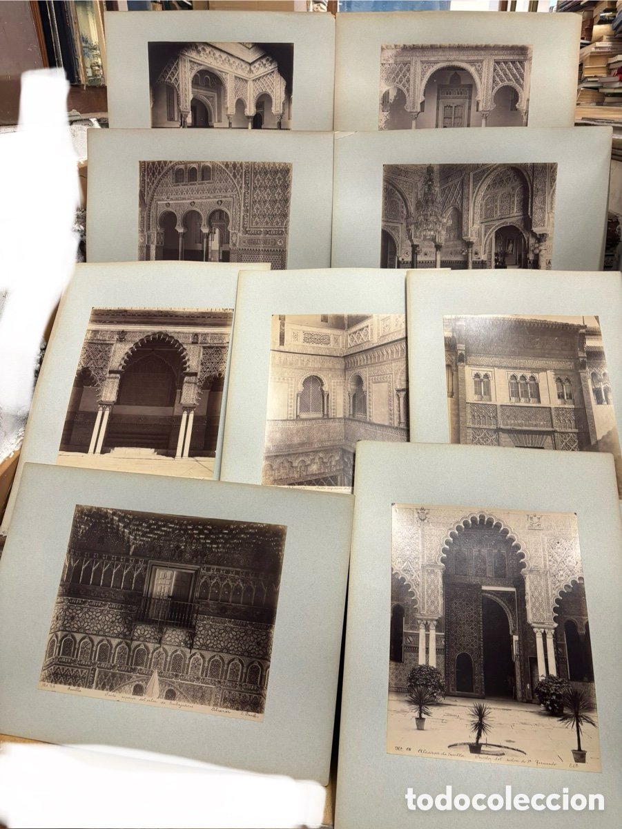 Fotografia antica: LOTE DE 9 ALB&Uacute;MINAS. DE GRAN FORMATO. EMILIO BEAUCHY, SEVILLA ALCAZAR. SIGLO XIX