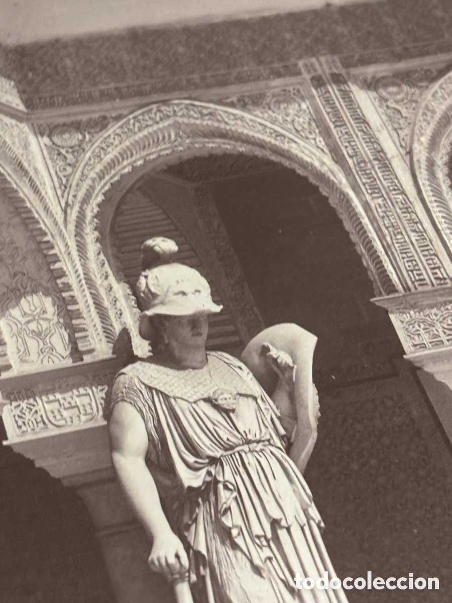 Antique Photography: ALB&Uacute;MINA DE GRAN FORMATO. EMILIO BEAUCHY, CASA PILATO ESTATUA PALLAS PACIFER. SIGLO XIX