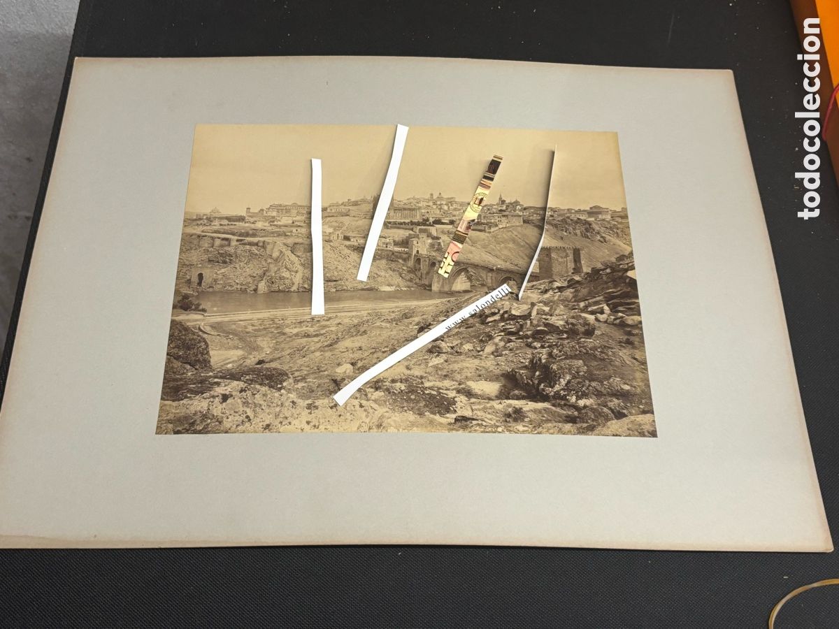 Antique Photography: ALB&Uacute;MINA DE GRAN FORMATO. PUENTE DE SAN MART&Iacute;N Y VISTA DE TOLEDO. SIGLO XIX