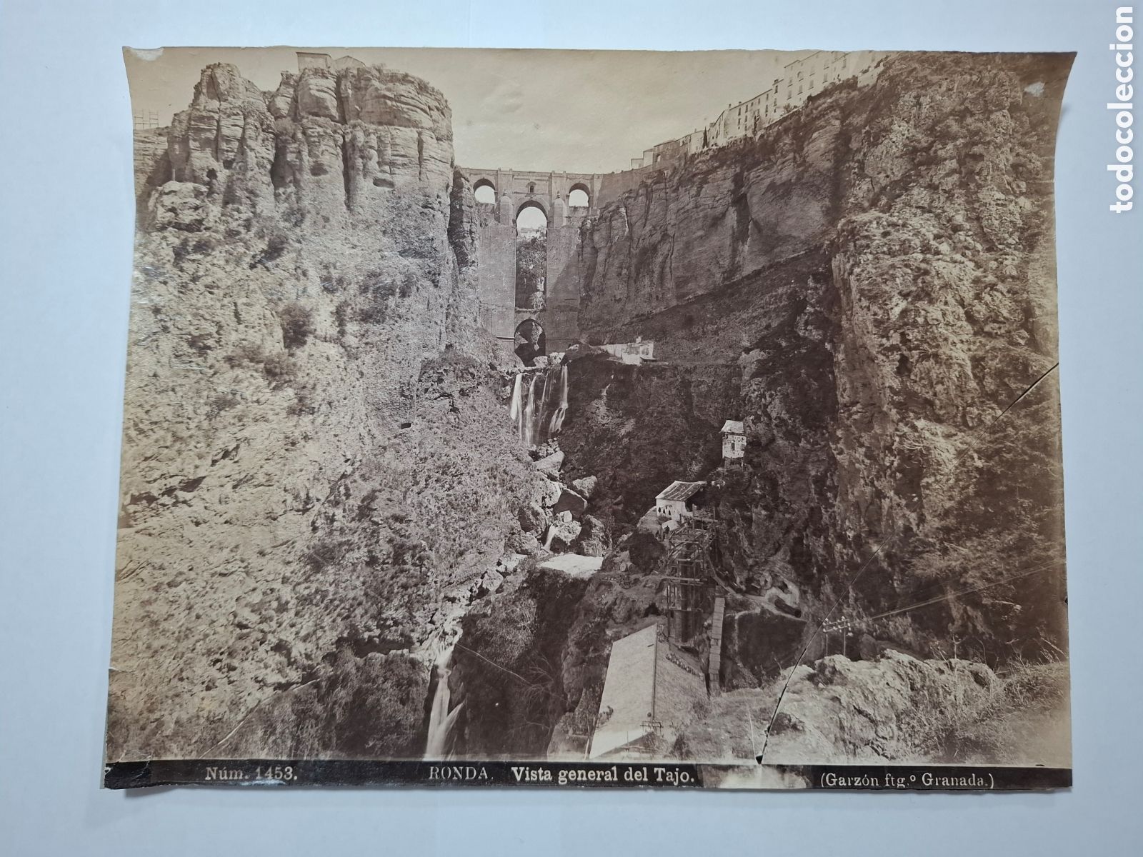 Fotografia antiga: RONDA VISTA GENERAL TAJO. GARZON FOTOGRAFO GRANADA N&deg; 1453 MUY DIFICIL. ORIGINAL