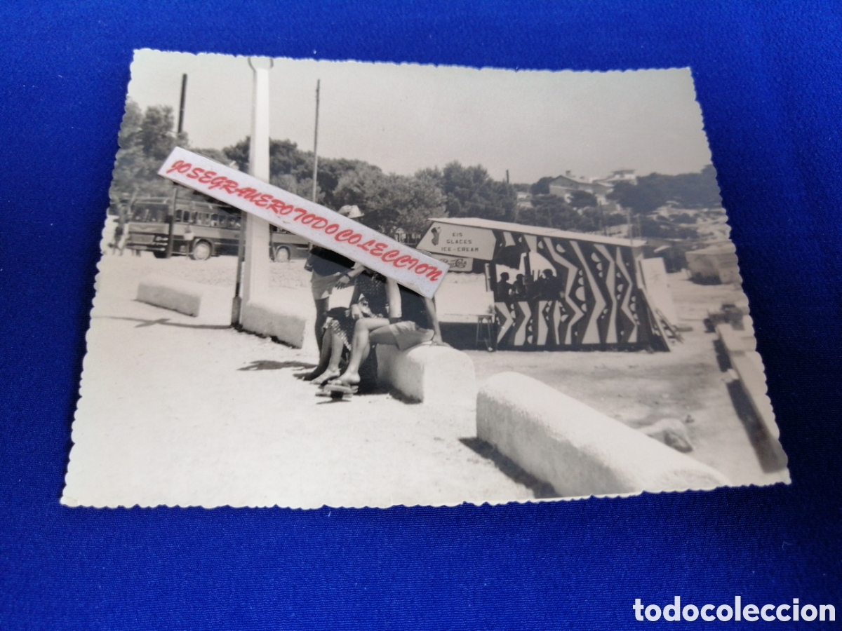 Fotografia antica: MODELOS POSANDO - CARTELES EIS GLASES ICE CREAM - PEPSI-COLA - AUTOB&Uacute;S FOTO ANTIGUA SIGLO PASADO