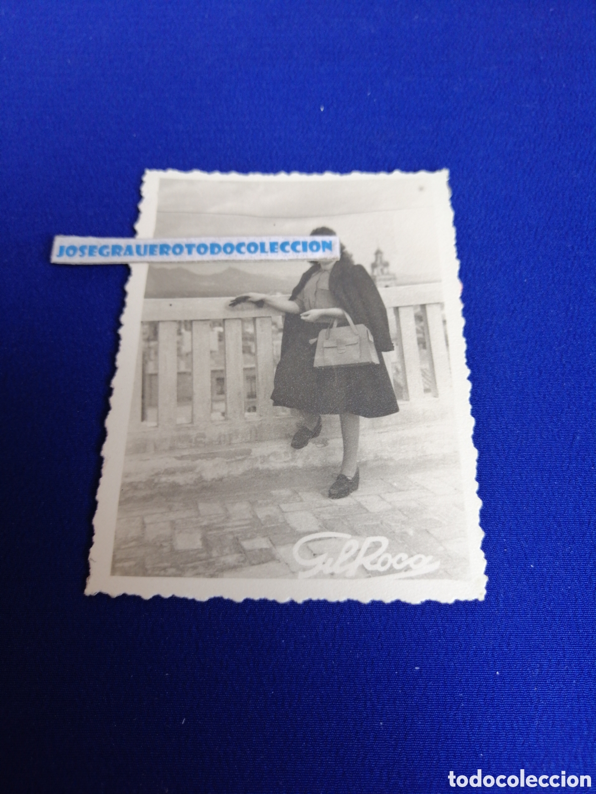 Antique Photography: MODELO POSANDO BALC&Oacute;N A&Ntilde;O 1945 - SELLO FOTOGR&Aacute;FICO GIL ROCA (CASTELLON)