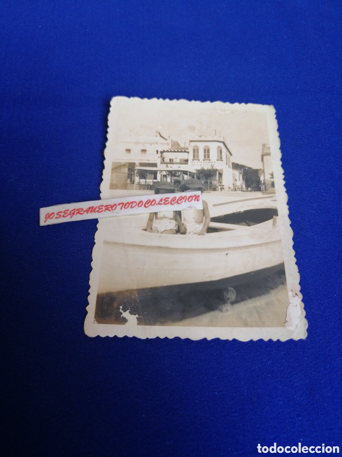 Antique Photography: NI&Ntilde;OS MODELOS EN BARCA RESTAURANTE BELLA COSTA FOTOGRAF&Iacute;A ANTIGUA SIGLO PASADO
