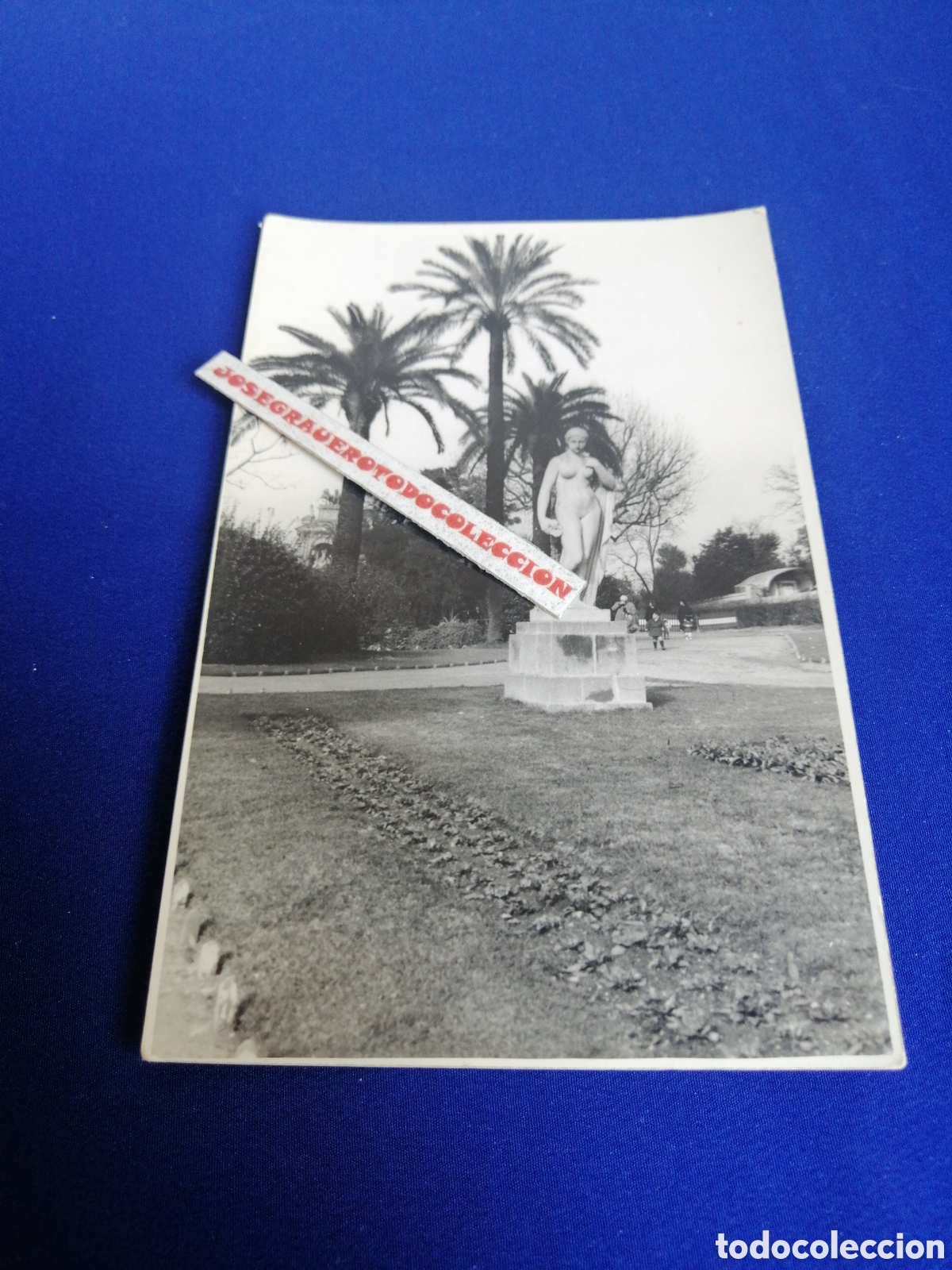Antique Photography: BARCELONA - PARQUE CIUDADELA - ESCULTURA LA DEHESA FOTOGRAF&Iacute;A ANTIGUA SIGLO PASADO