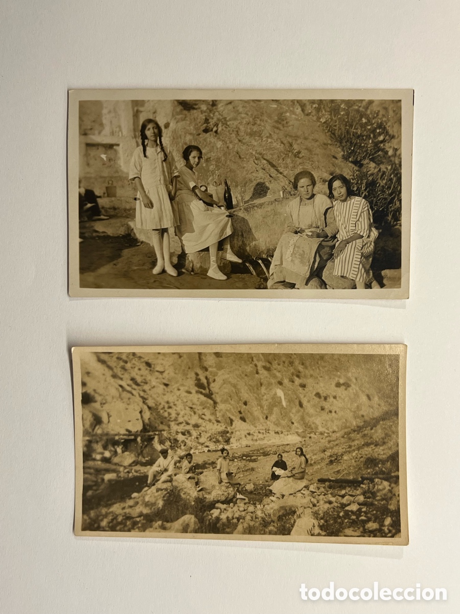 Fotografia antica: SERRA Valencia (2) Fotograf&iacute;a Serra su aire limpio y sus fuentes. Familia de excursi&oacute;n (Verano 1920)
