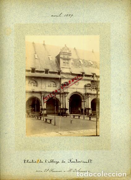 Fotografia antica: FOTOGRAFIA ALBUMINA FRANCIA CLOITRE DE FONTEVRAULT 1889 ORIGINAL ALF2