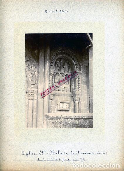 Fotografia antica: FOTOGRAFIA ALBUMINA FRANCIA EGLISE SANT HILAIRE DE FOUSSAIS 1901 ORIGINAL ALF9