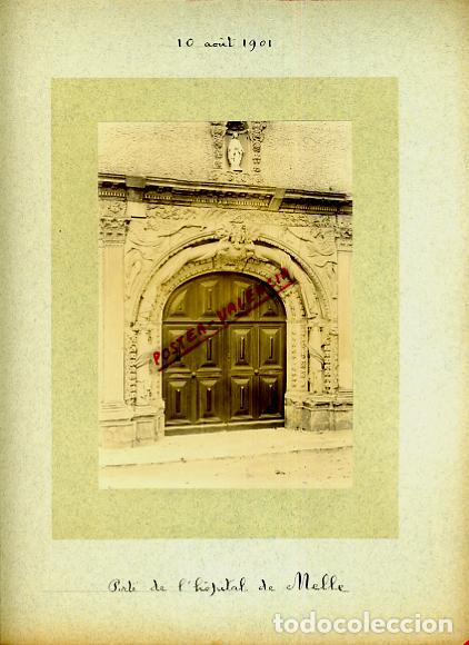 Fotografia antica: FOTO FOTOGRAFIA ALBUMINA FRANCIA PORTE HOSPITAL DE MELLE 1901 ORIGINAL ALF13
