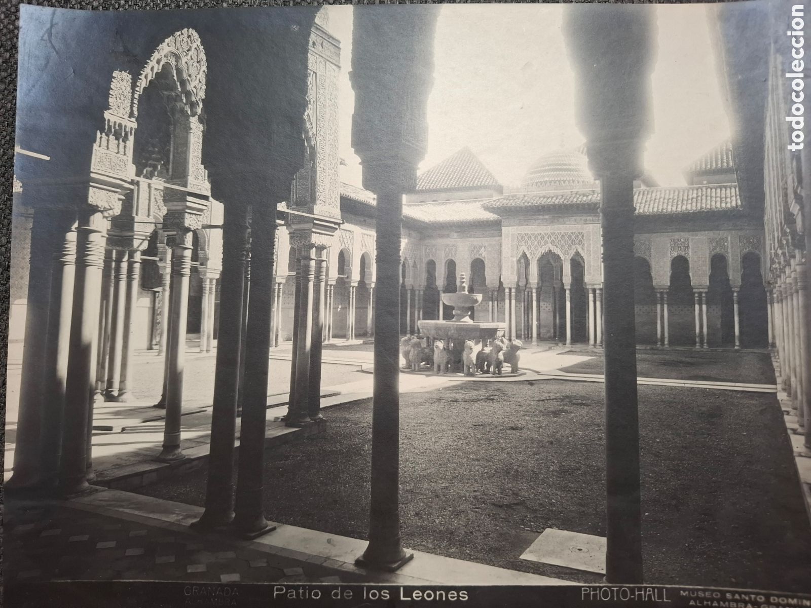 Fotografia antica: GRANADA ALHAMBRA PATIO DE LOS LEONES PHOTO HALL MUSEO SANTO DOMINGO ORIGINAL FOTO