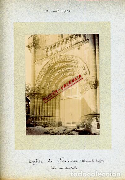 Fotografia antica: FOTO FOTOGRAFIA ALBUMINA FRANCIA EGLISE DE FENIOUX 1901 ORIGINAL ALF48