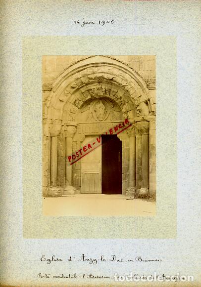Fotografia antica: FOTO FOTOGRAFIA ALBUMINA FRANCIA EGLISE ANZY LE DUC BRIONNAIS 1906 ORIGINAL ALF50