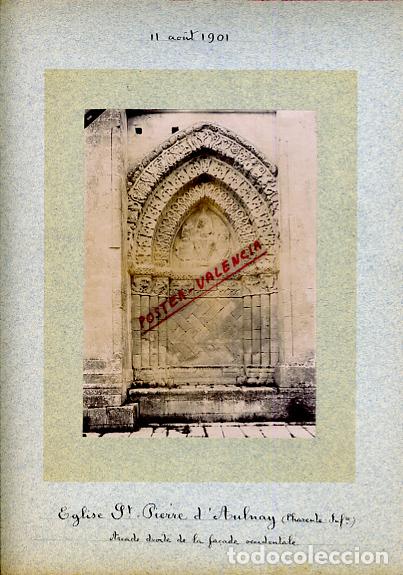 Fotografia antica: FOTO FOTOGRAFIA ALBUMINA FRANCIA EGLISE SANT PIERRE D'AULNAY 1901 ORIGINAL ALF53