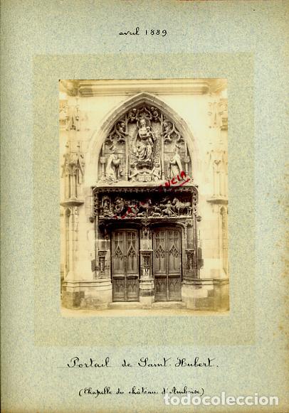 Fotografia antica: FOTO FOTOGRAFIA ALBUMINA FRANCIA PORTAIL DE SAINT HUBERT 1889 ORIGINAL ALF84