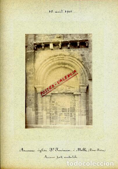 Fotografia antica: FOTO FOTOGRAFIA ALBUMINA FRANCIA EGLISE ST SAVINIEN A MELLE 1901 ORIGINAL ALF87