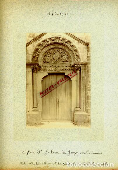Fotografia antica: FOTO FOTOGRAFIA ALBUMINA FRANCIA EGLISE ST JULIEN DE JONZY EN BRIONNAIS 1906 ORIGINAL ALF89