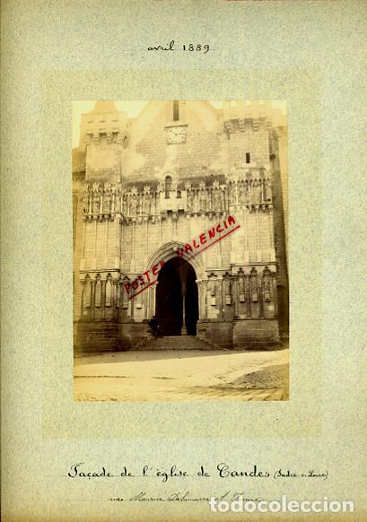 Fotografia antica: FOTO FOTOGRAFIA ALBUMINA FRANCIA IGLESIA EGLISE DE CANDES LOIRE 1889 ORIGINAL ALF105