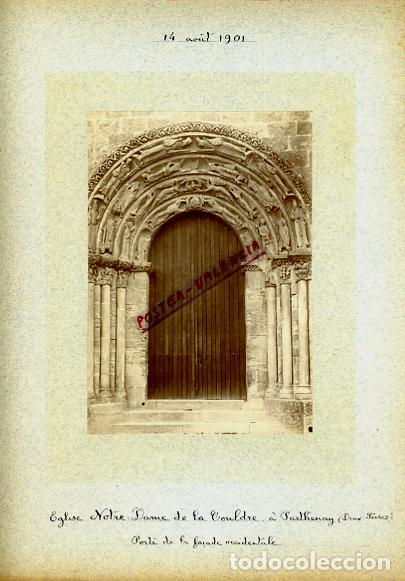 Fotografia antica: FOTO FOTOGRAFIA ALBUMINA FRANCIA IGLESIA NOTRE DAME DE LAS COULDRE A PARTHENAY 1901 ORIGINAL ALF108
