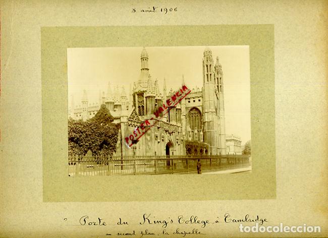 Antique Photography: FOTO FOTOGRAFIA ALBUMINA FRANCIA PORTE KINGS COLLEGE A CAMBRIDGE 1906 ORIGINAL ALF116