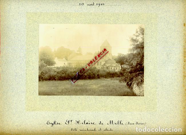 Fotografia antica: FOTO FOTOGRAFIA ALBUMINA FRANCIA IGLESIA EGLISE ST HILAIRE DE MELLE 1901 ORIGINAL ALF125