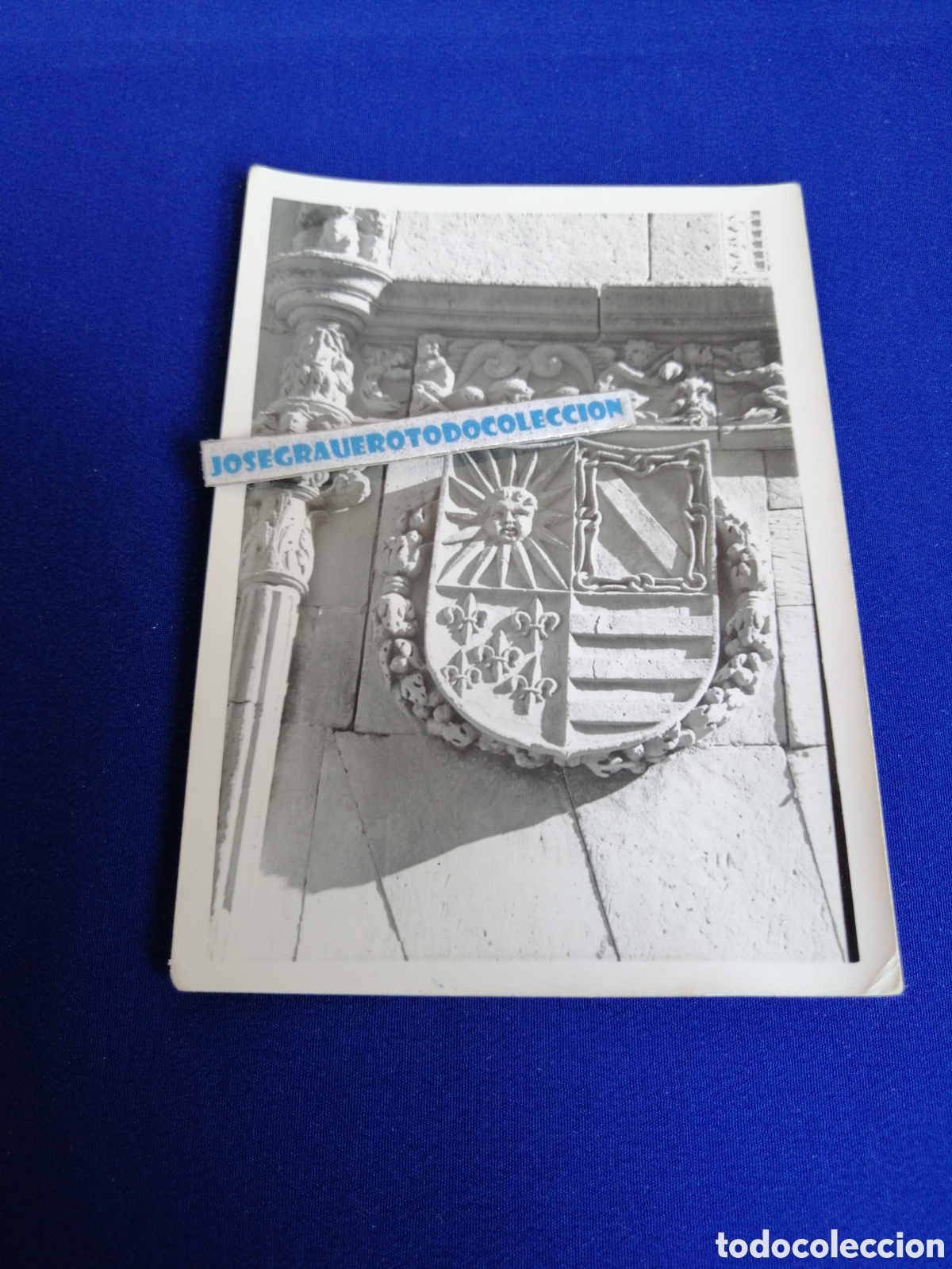 Fotografia antica: SALAMANCA - CASA DE FRANCISCO SOLIS - ESCUDO HER&Aacute;LDICO FOTOGRAF&Iacute;A ANTIGUA SIGLO PASADO