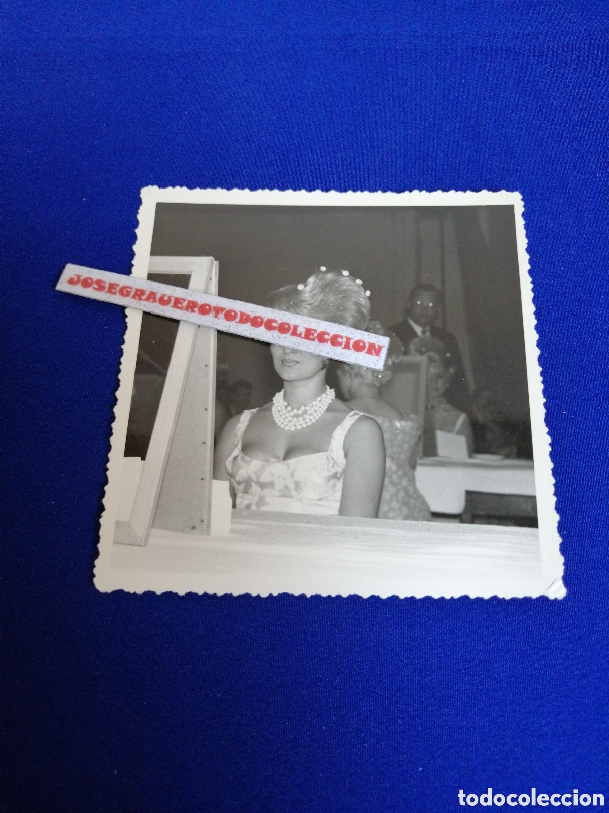 Fotografia antica: MODELO PEINADO ART&Iacute;STICO CONCURSO PEINADOS CARTEL SECURITOTO SIGLO PASADO SELLO PHOTO DESMAREZ