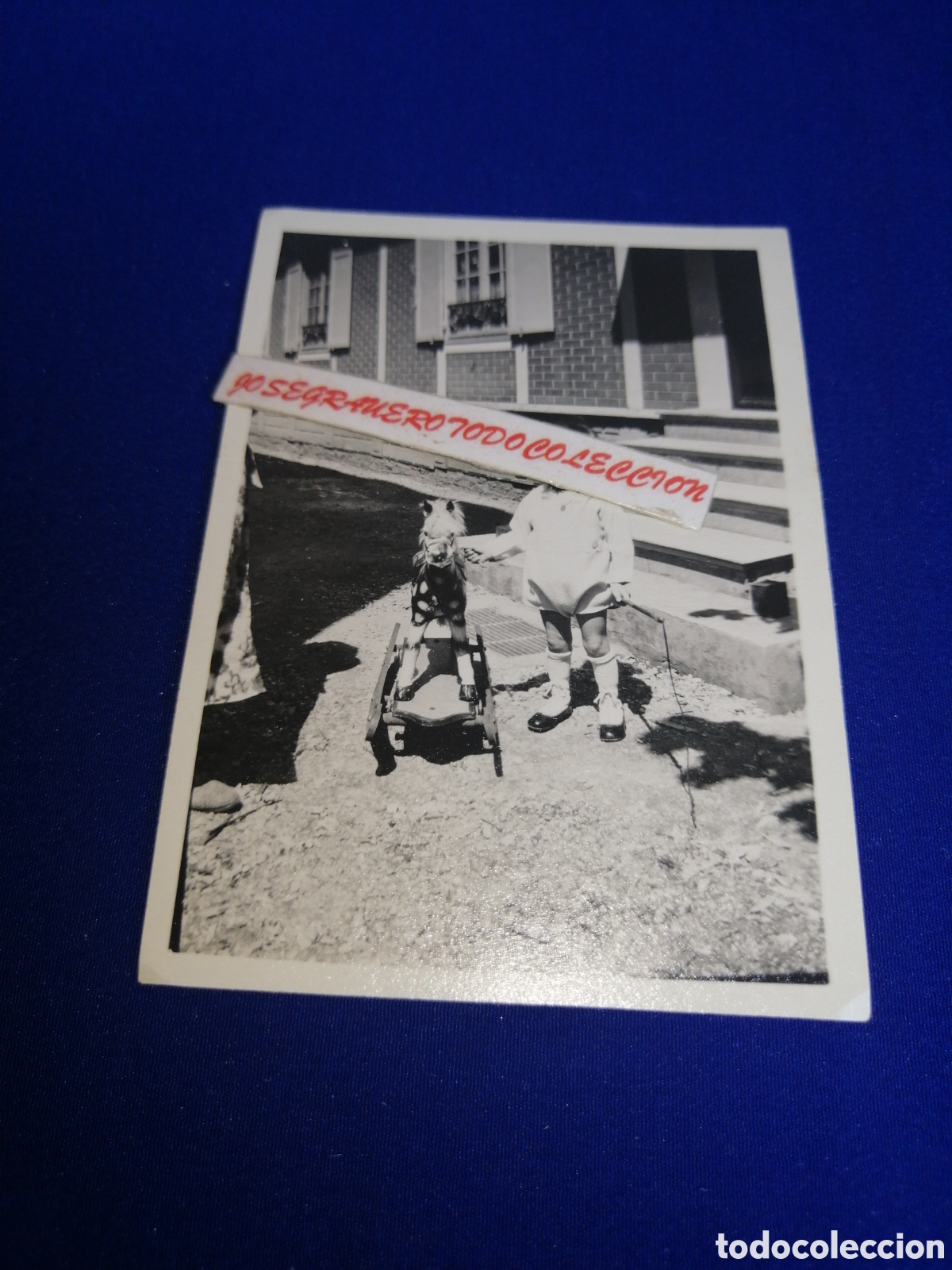 Antique Photography: NI&Ntilde;A MODELO CON CABALLITO BALANC&Iacute;N DE JUGUETE FOTOGRAF&Iacute;A ANTIGUA SIGLO PASADO