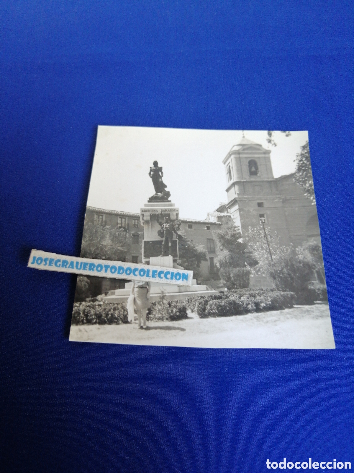 Fotografia antica: ZARAGOZA - MONUMENTO AGUSTINA DE ARAGON FOTOGRAF&Iacute;A ANTIGUA SIGLO PASADO